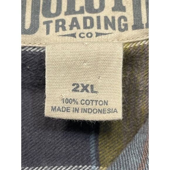 Duluth Trading Co Mens Button Down Heavy Flannel Plaid sz 2XL XXLARGE Shacket - Picture 11 of 12